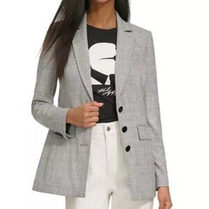 Karl Lagerfeld Paris, Women's Glen Plaid 3-Button Jacket, Size 12